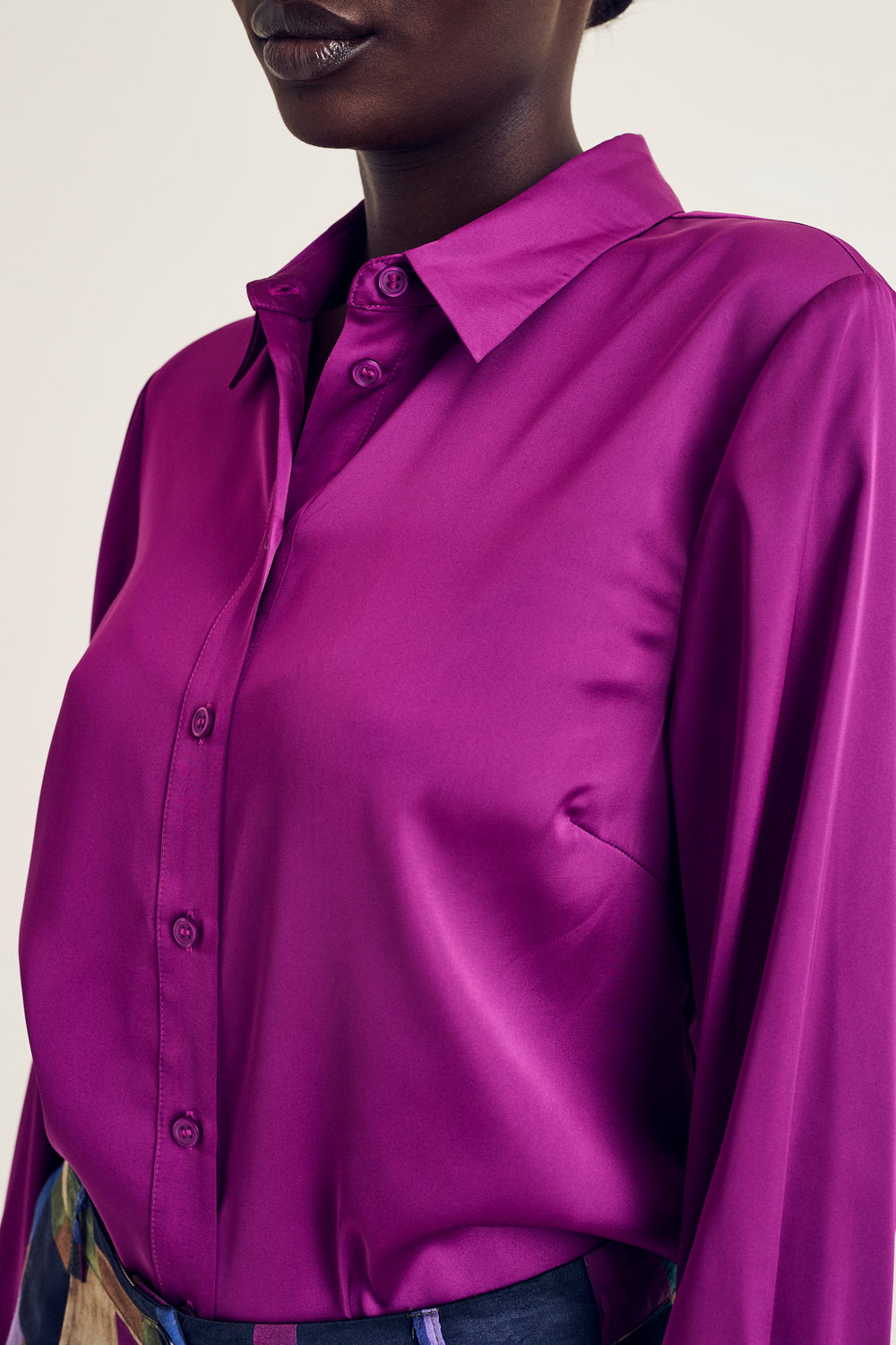 Blouses lange mouw paars Terre Bleue