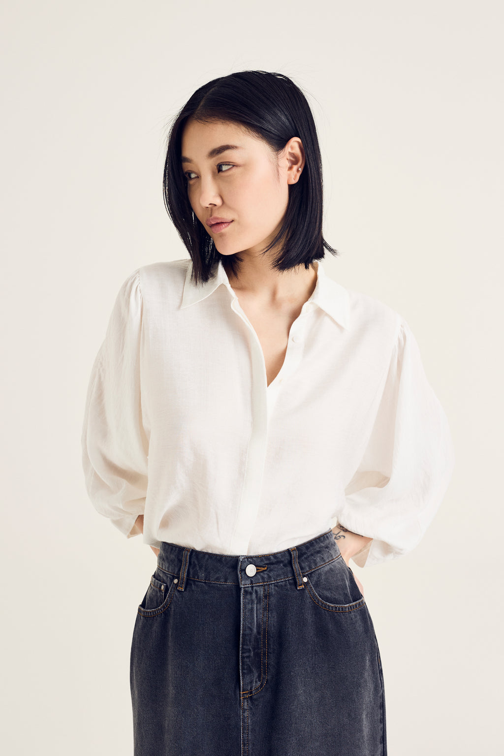 Blouses lange mouw beige Terre Bleue