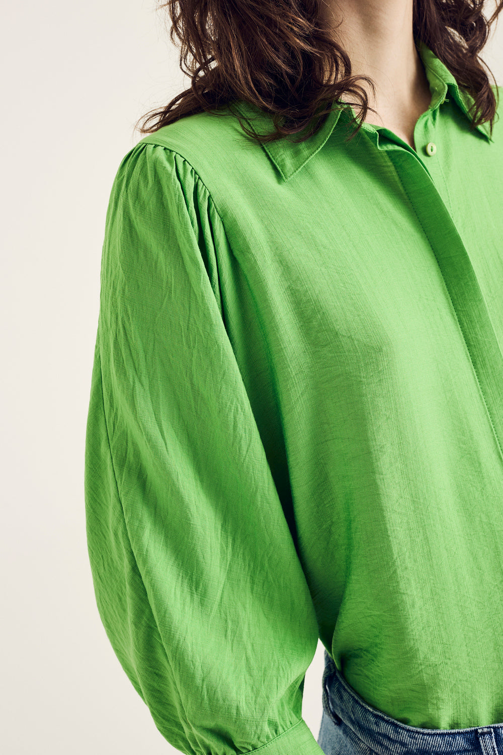 Blouses lange mouw groen Terre Bleue