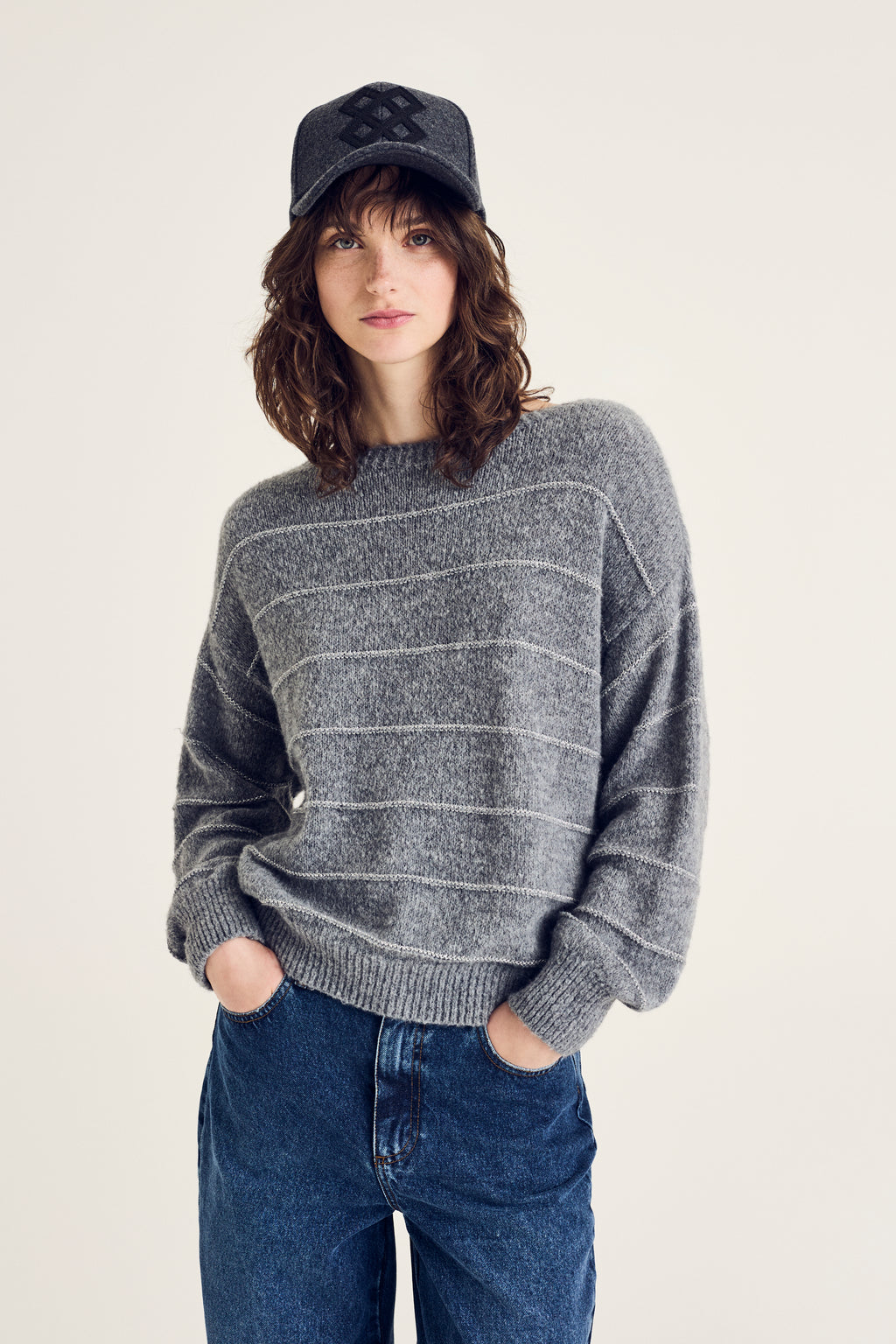 Pulls grijs Terre Bleue