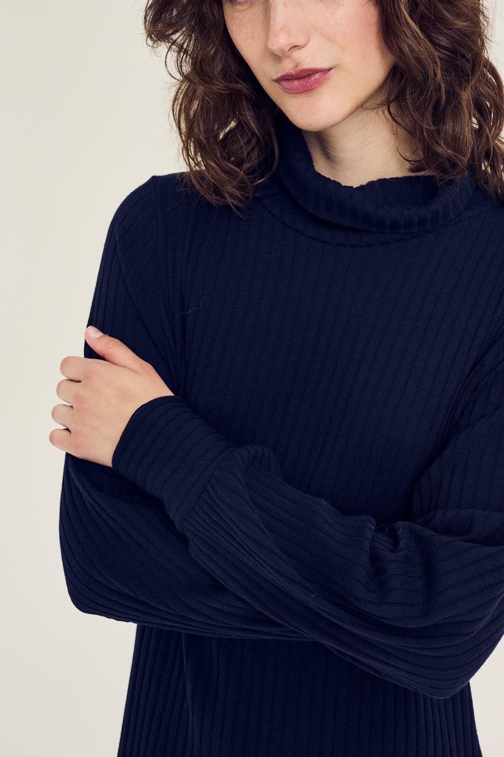Jurken lange mouw navy Terre Bleue