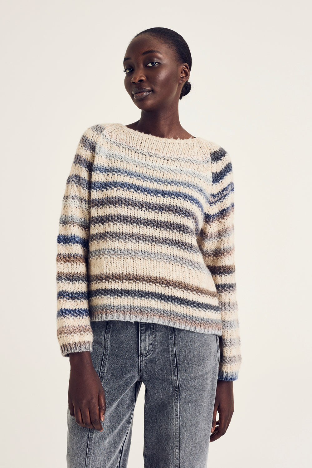 Pulls grijs Terre Bleue