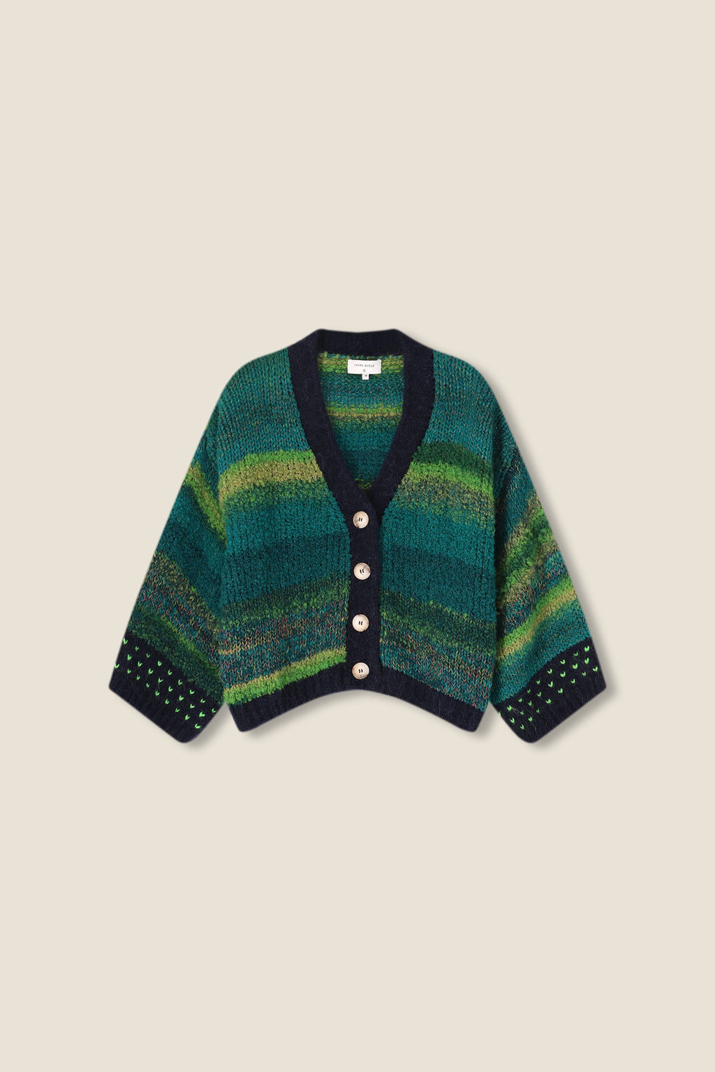 Cardigans groen Terre Bleue