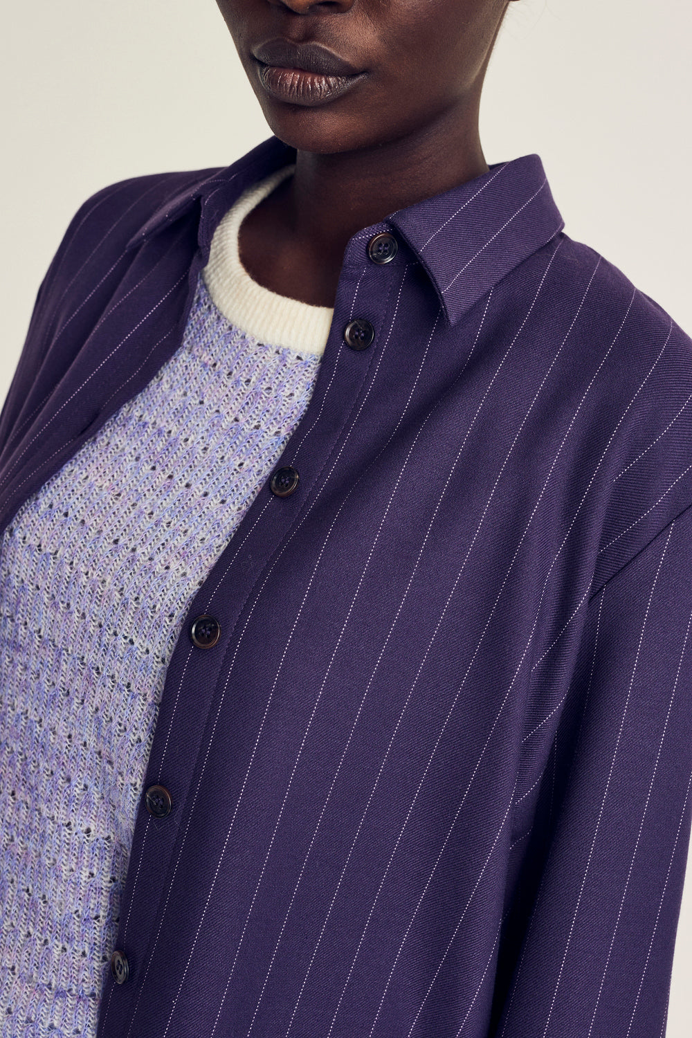 Blouses lange mouw paars Terre Bleue