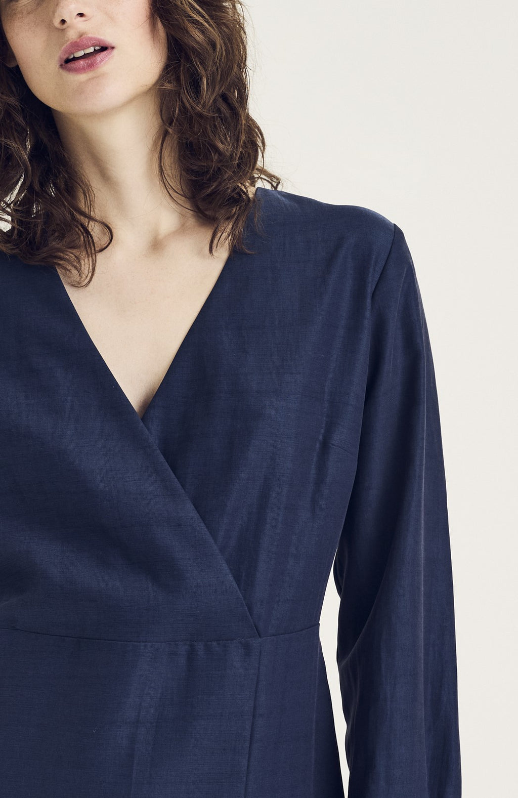 Jurken lange mouw blauw Terre Bleue