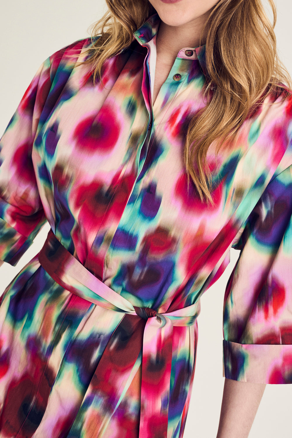 Jurken lange mouw multicolor Terre Bleue