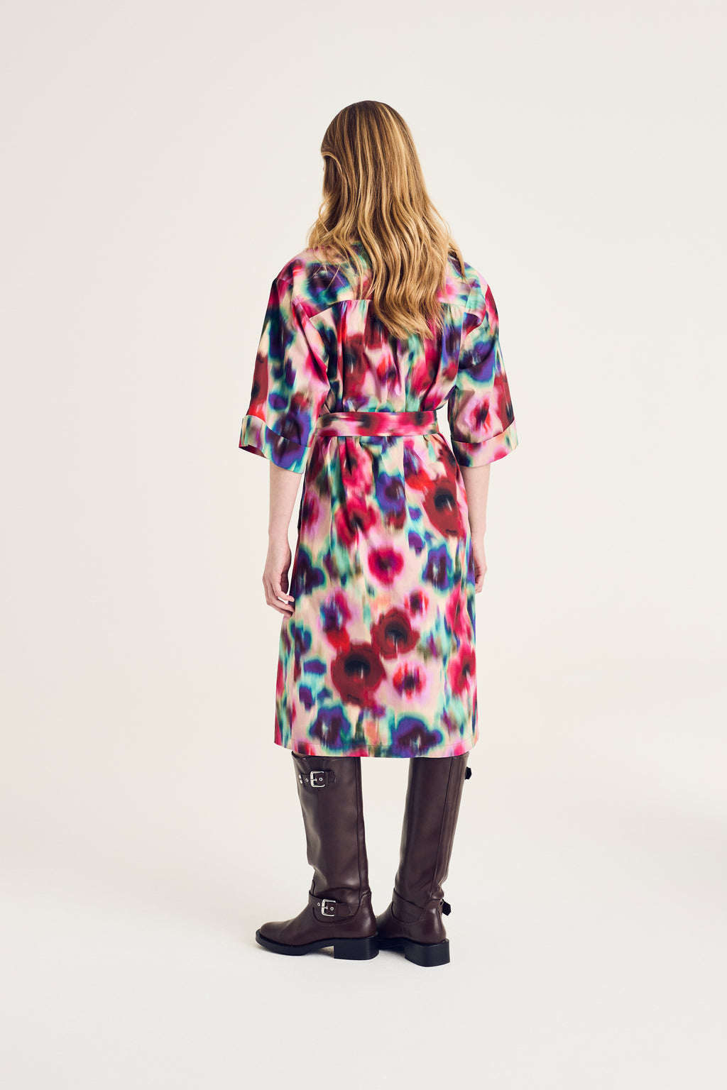 Jurken lange mouw multicolor Terre Bleue