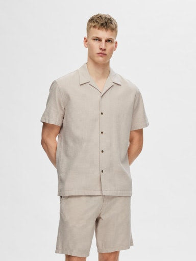 Hemden korte mouw beige Selected HOMME