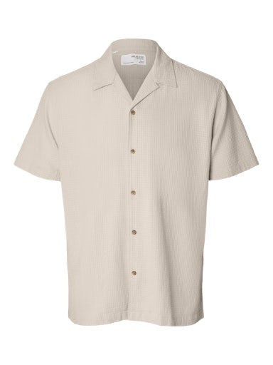 Hemden korte mouw beige Selected HOMME