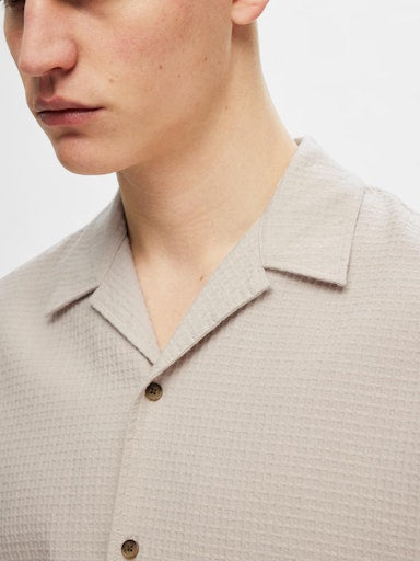 Hemden korte mouw beige Selected HOMME