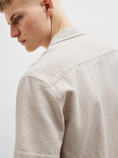 Hemden korte mouw beige Selected HOMME