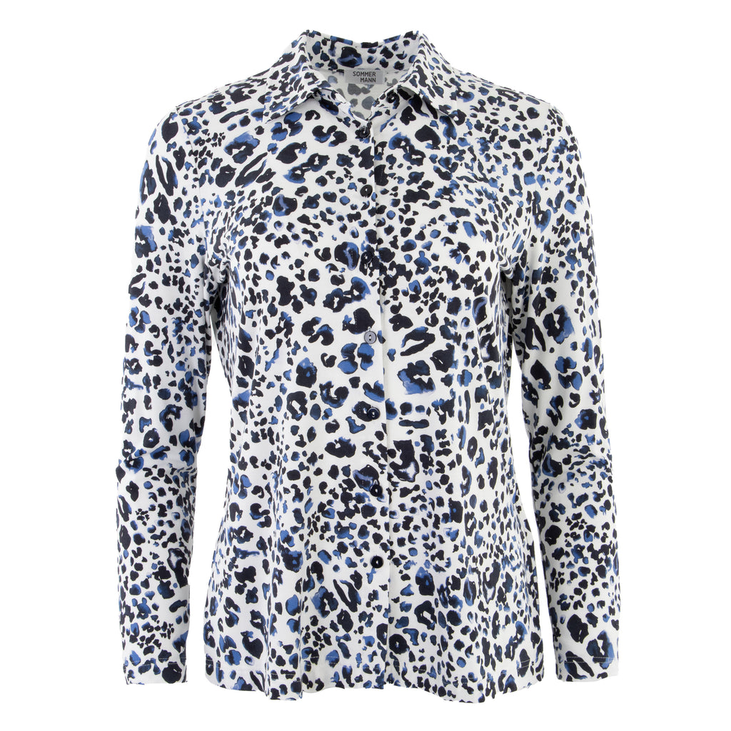 Blouses lange mouw blauw Sommermann