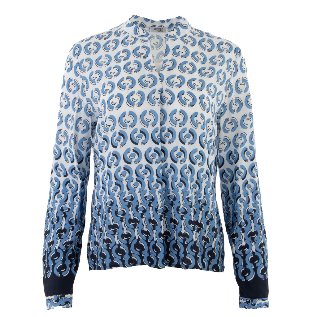 Blouses lange mouw blauw Sommermann