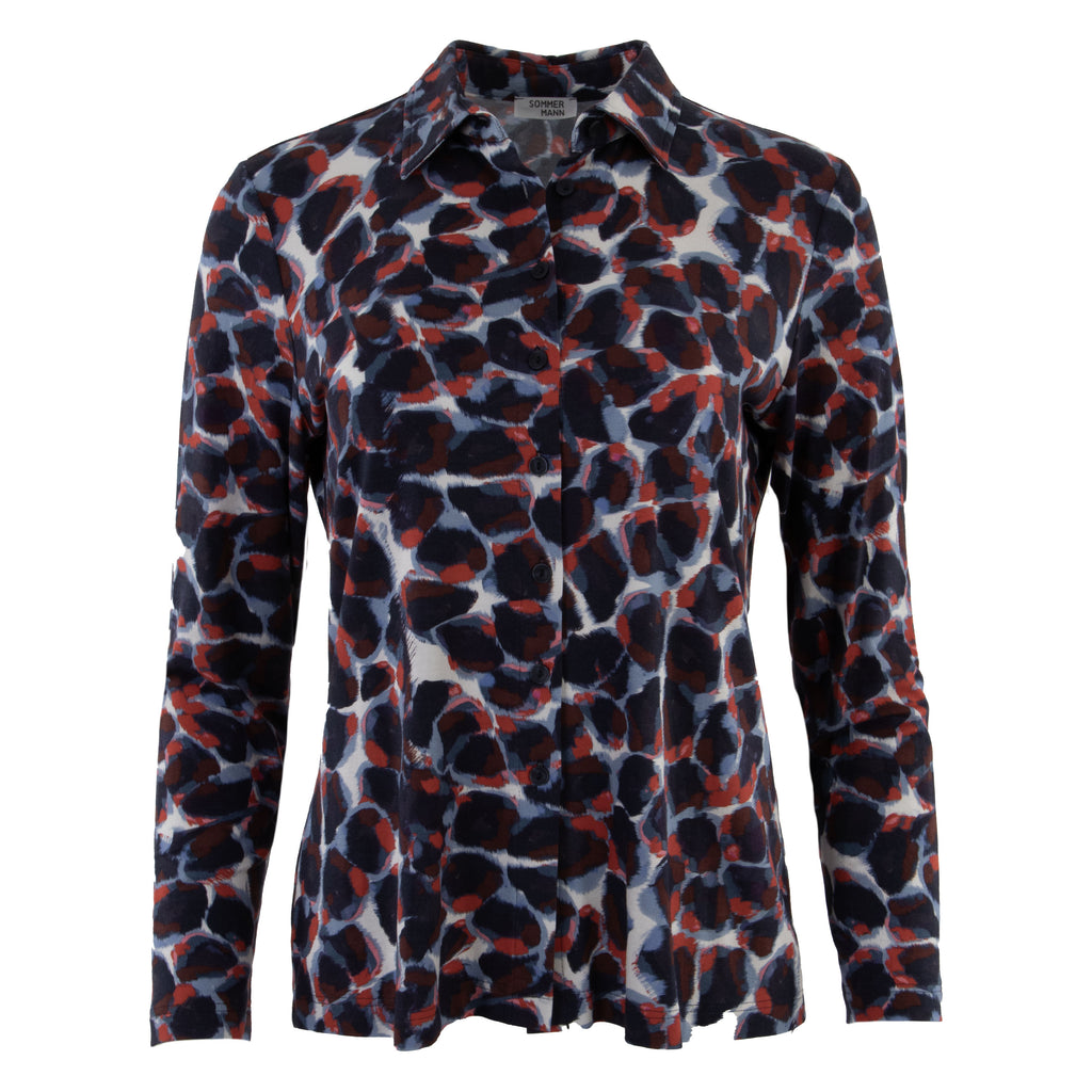 Blouses lange mouw blauw Sommermann