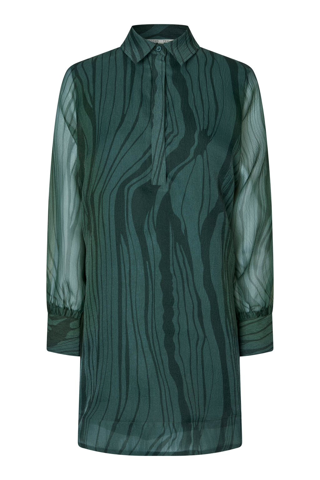 Jurken lange mouw groen Second Female