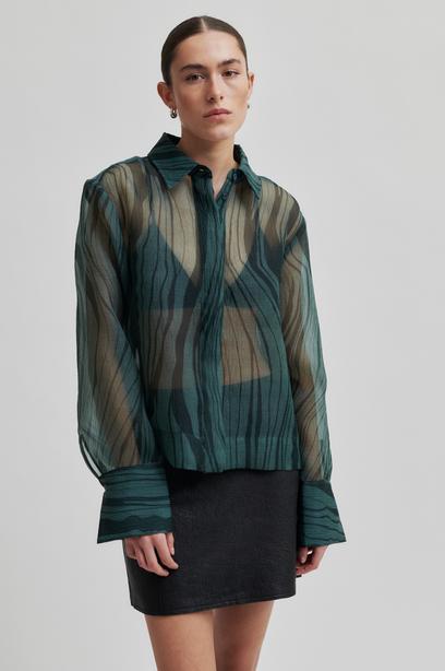 Blouses lange mouw groen Second Female