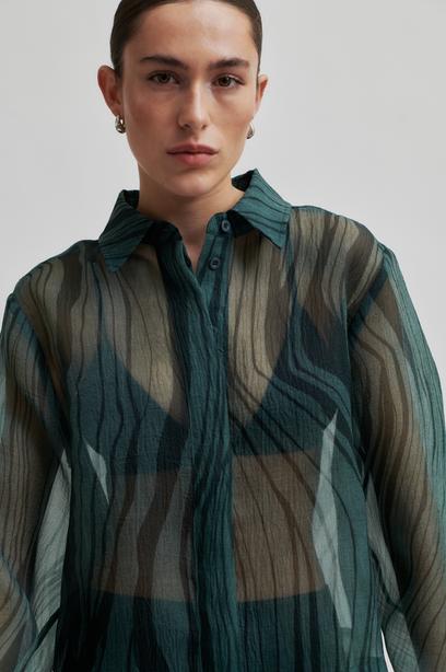 Blouses lange mouw groen Second Female