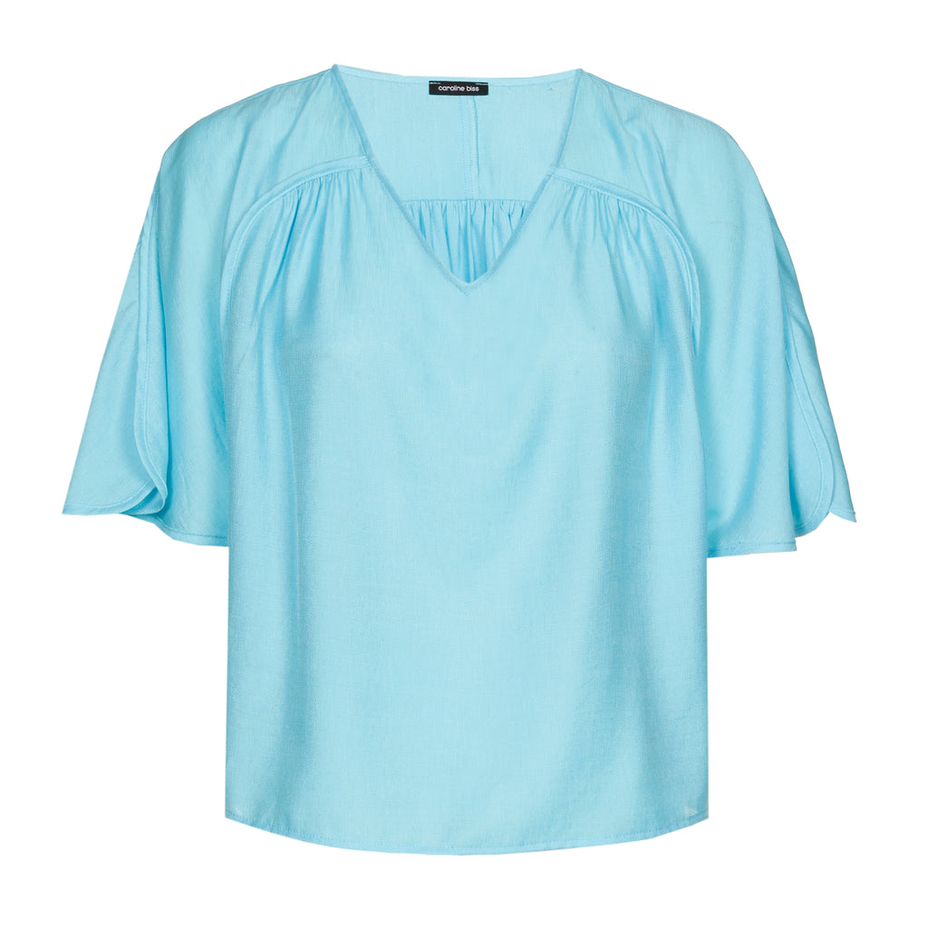 Blouses korte mouw blauw Caroline Biss