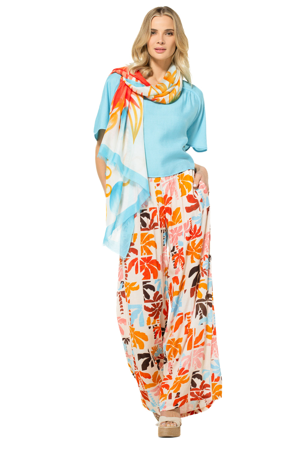 Blouses korte mouw blauw Caroline Biss