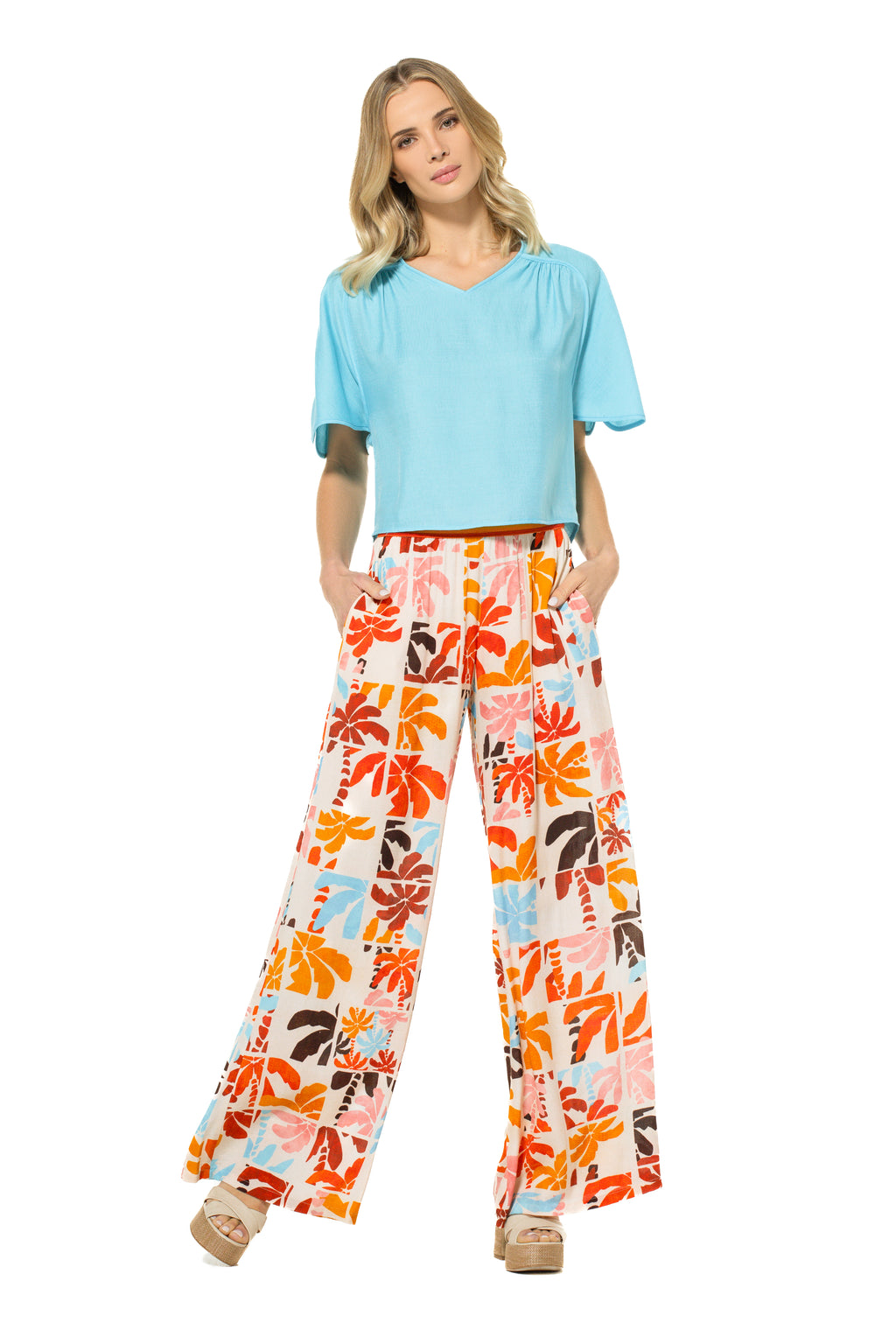Blouses korte mouw blauw Caroline Biss