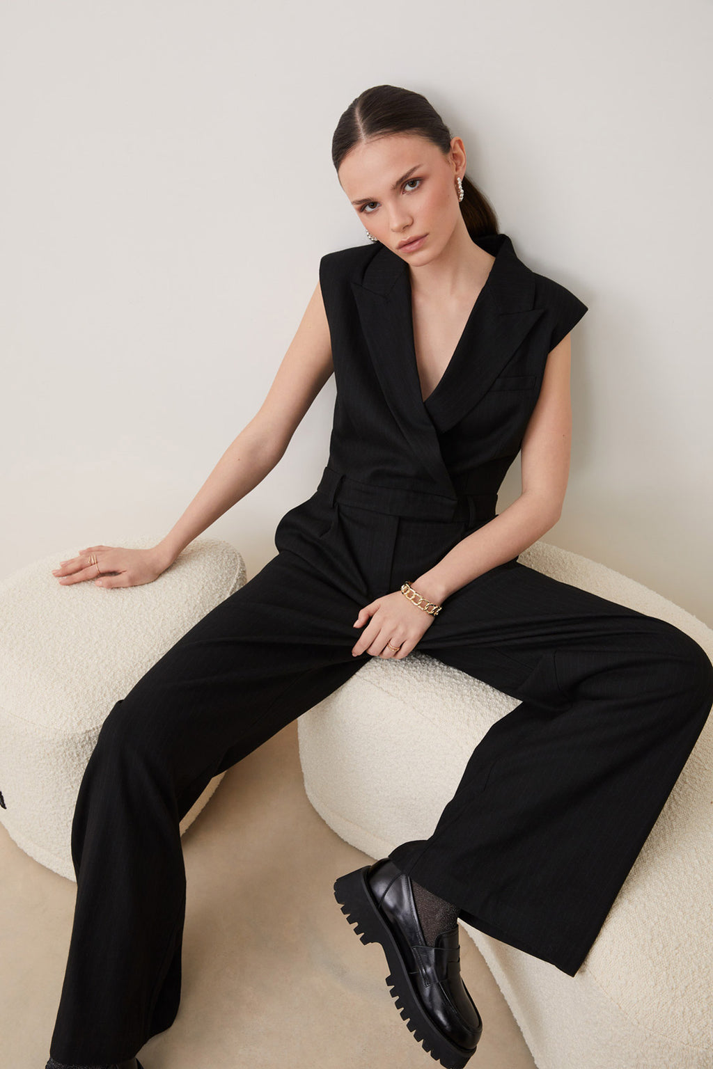 Jumpsuits zonder mouw zwart Suncoo Paris