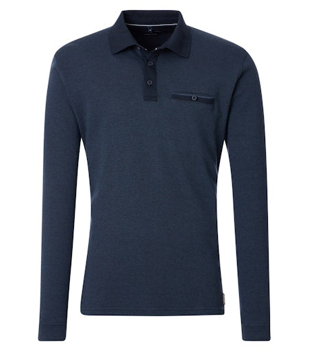 Polo's lange mouw blauw Casa Moda