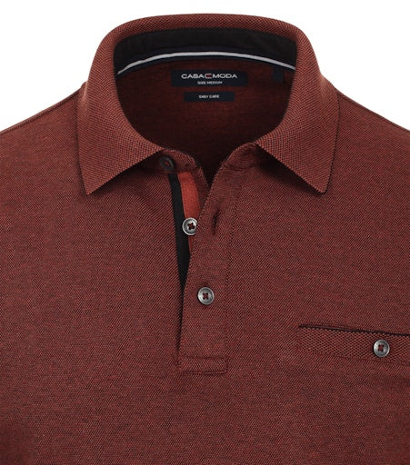 Polo's lange mouw oranje Casa Moda