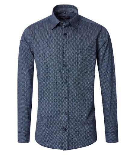Hemden lange mouw blauw Casa Moda