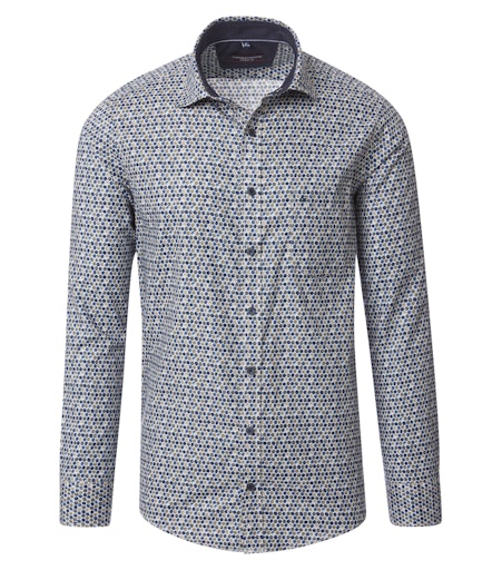 Hemden korte mouw blauw Casa Moda