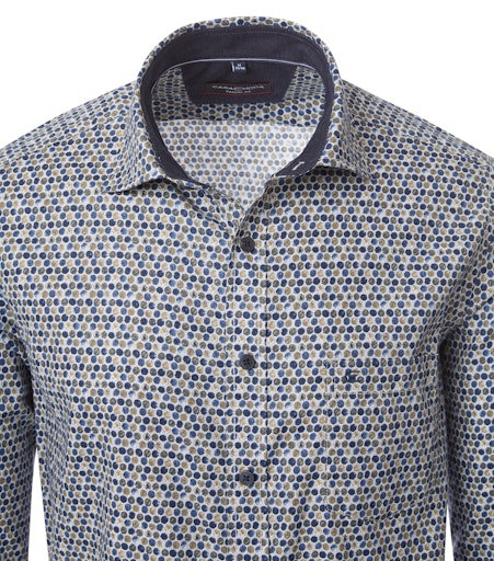 Hemden korte mouw blauw Casa Moda