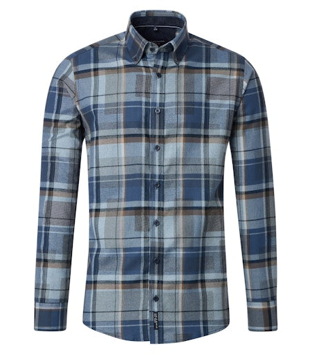 Hemden lange mouw blauw Casa Moda