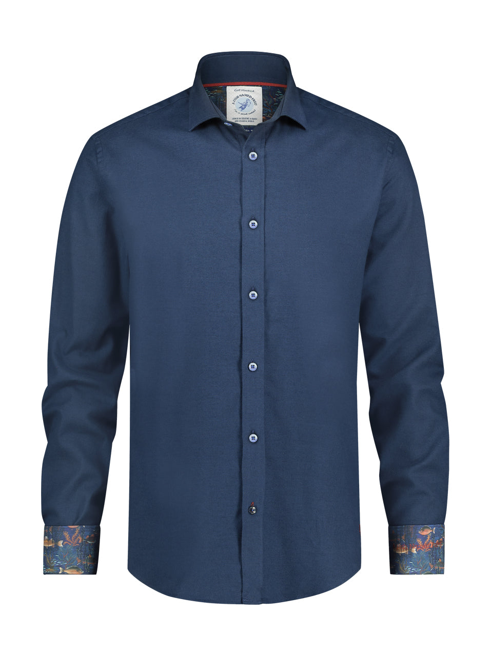 Hemden lange mouw navy A Fish Named Fred