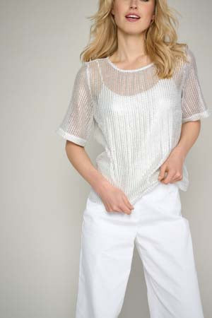 Blouses korte mouw zilver Marie Méro