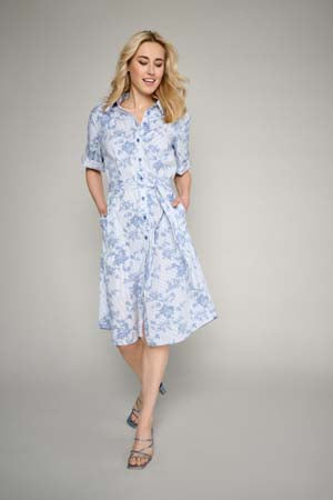 Jurken korte mouw blauw Marie Méro