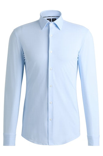 Hemden lange mouw blauw Boss Men Black