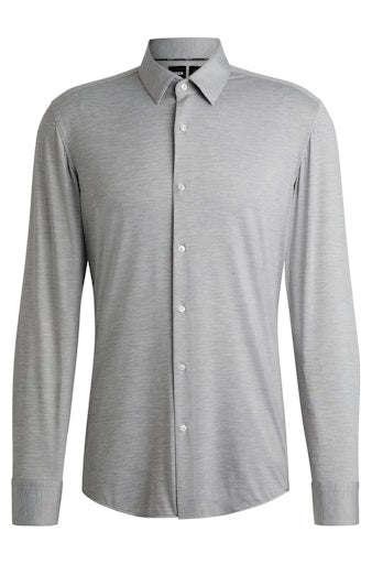 Hemden lange mouw grijs Boss Men Black