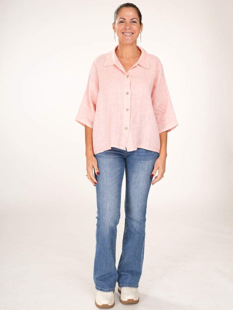 Blouses korte mouw roze BLACK ROSE