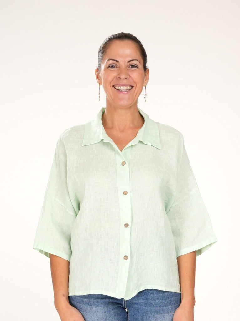 Blouses korte mouw groen BLACK ROSE