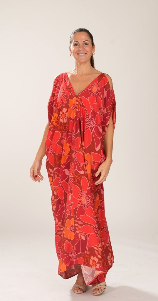 Jurken korte mouw rood BLACK ROSE