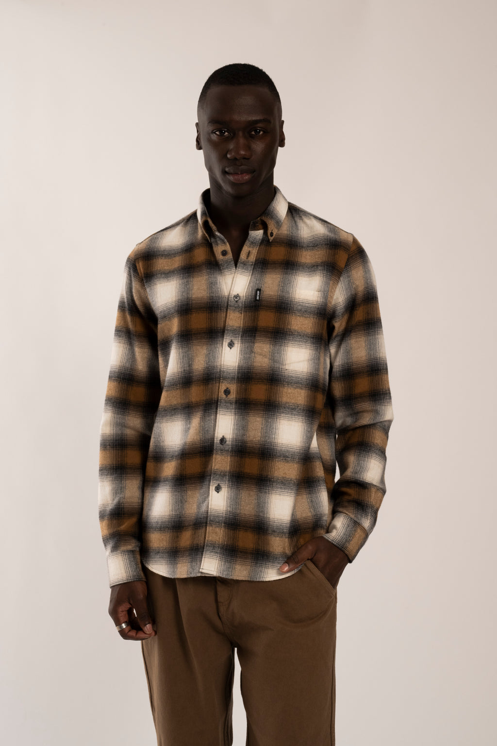 Hemden lange mouw bruin ANTWRP