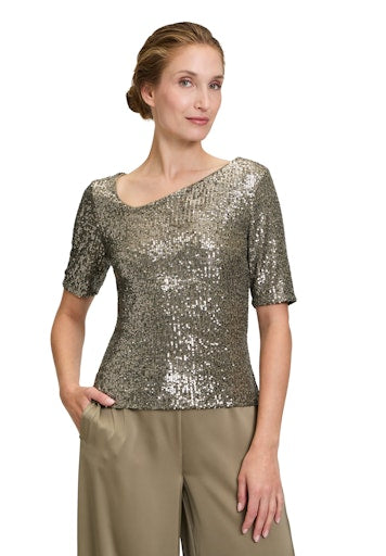 Blouses korte mouw groen Vera Mont