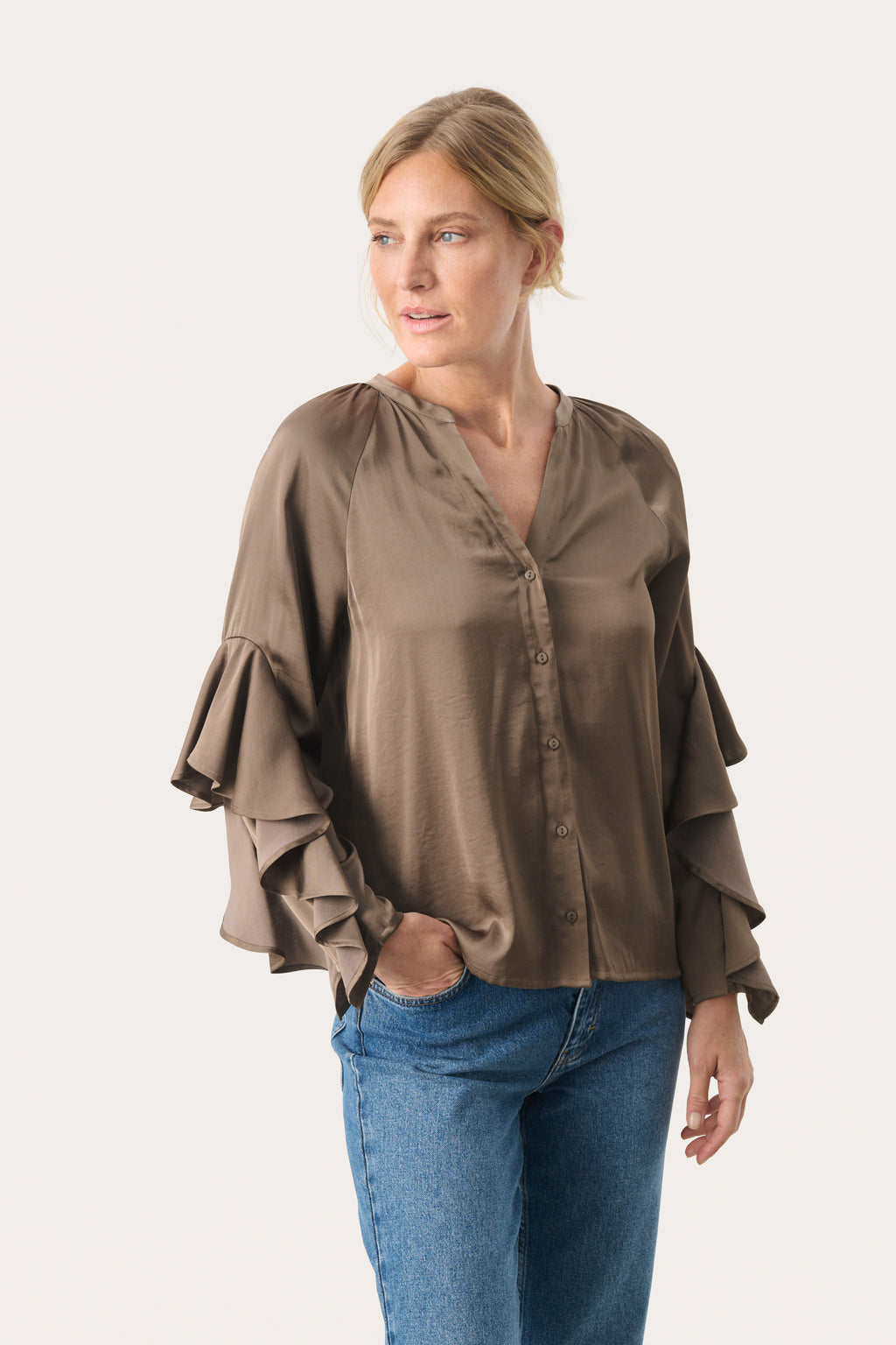 Blouses lange mouw bruin Part Two