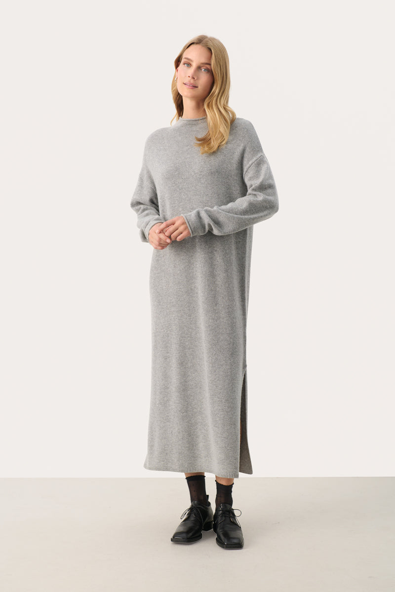 Jurken lange mouw grijs Part Two