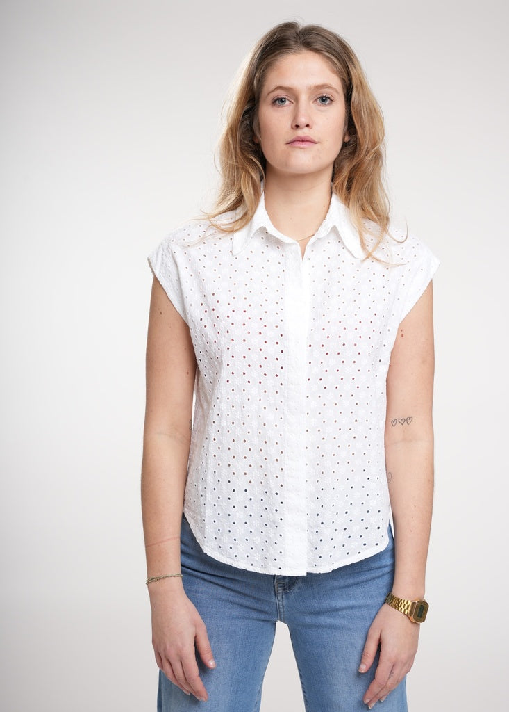 Blouses korte mouw wit BLACK ROSE