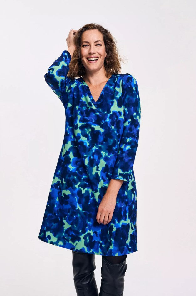 Jurken lange mouw blauw Mayerline