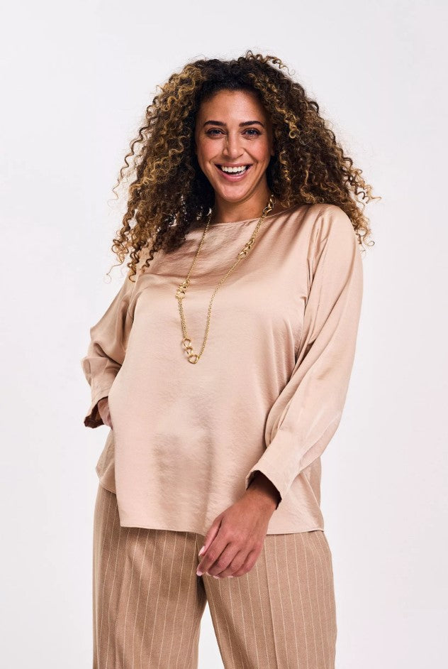 Blouses lange mouw beige Mayerline