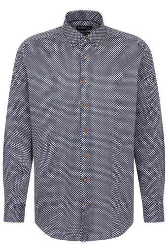 Hemden lange mouw blauw Bugatti