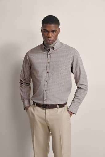 Hemden lange mouw bruin Bugatti