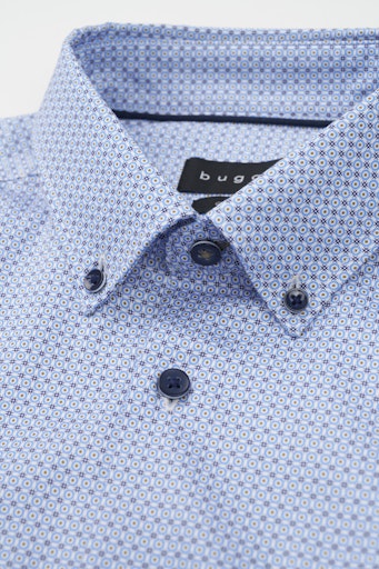 Hemden lange mouw blauw Bugatti