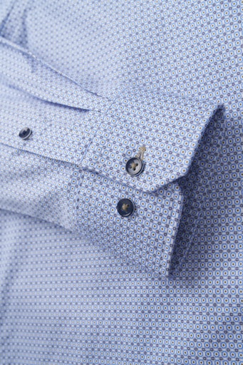 Hemden lange mouw blauw Bugatti
